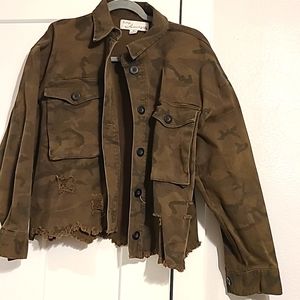 Camo distressed jacket